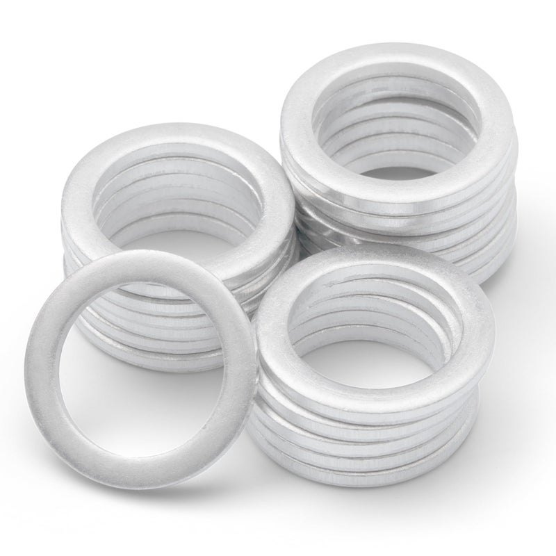 VOTEX - Made in USA - M16 16MM Oil Drain Plug Crush Washer Gasket Seal Ring for BMW,Mini,Subaru and More - Oil/Coolant (20 Pack) - Aluminum - 07119963252, 07119963251, 07119963259, 803916010, ACWM16 - Image 1